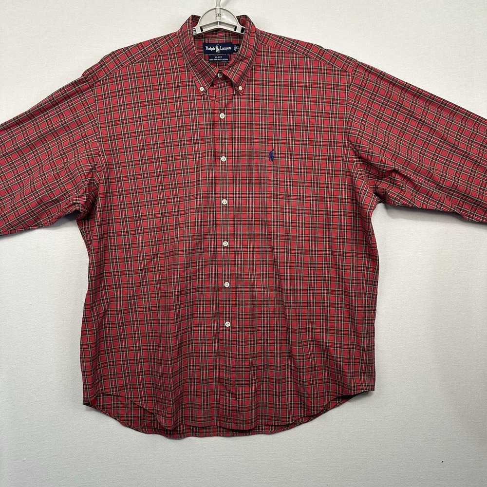Ralph Lauren‎ Blake Men's Long Sleeve Shirt XL Red Plaid Button Up
